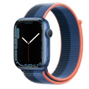 NEW Apple Watch Series 7 (GPS) 41mm Blue Aluminum Case Abyss Blue Sport Band